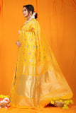 Yellow Pure Silk Paithani Saree With Gold Jari Weaving