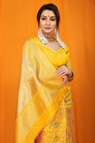 Yellow Pure Silk Paithani Saree With Gold Jari Weaving