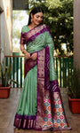 Beautiful Bandhej design silk saree with Zari Weaving