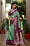 Beautiful Bandhej design silk saree with Zari Weaving