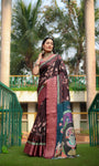 Soft Dola Silk saree with all over Kalamkari Digital prints