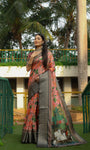 Soft Dola Silk saree with all over Kalamkari Digital prints