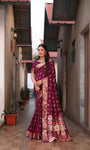 Beautiful Bandhej silk saree with Zari Weaving