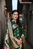 Beautiful Bandhej silk saree with Zari Weaving