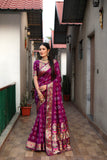 Beautiful Bandhej silk saree with Zari Weaving