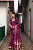 Beautiful Bandhej silk saree with Zari Weaving