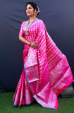 Pink Pure Silk Kanjivaram Silk Saree With Zari Weaving