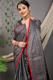 Black Beautiful Soft Silk Banarasi Saree With Silver Zari Weaving