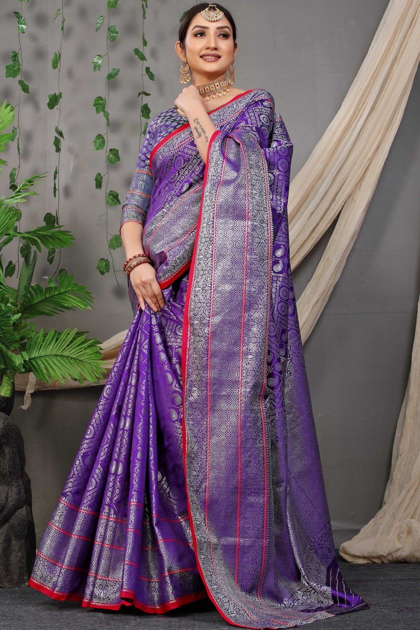 Royal Blue Beautiful Soft Silk Banarasi Saree With Silver Zari Weaving