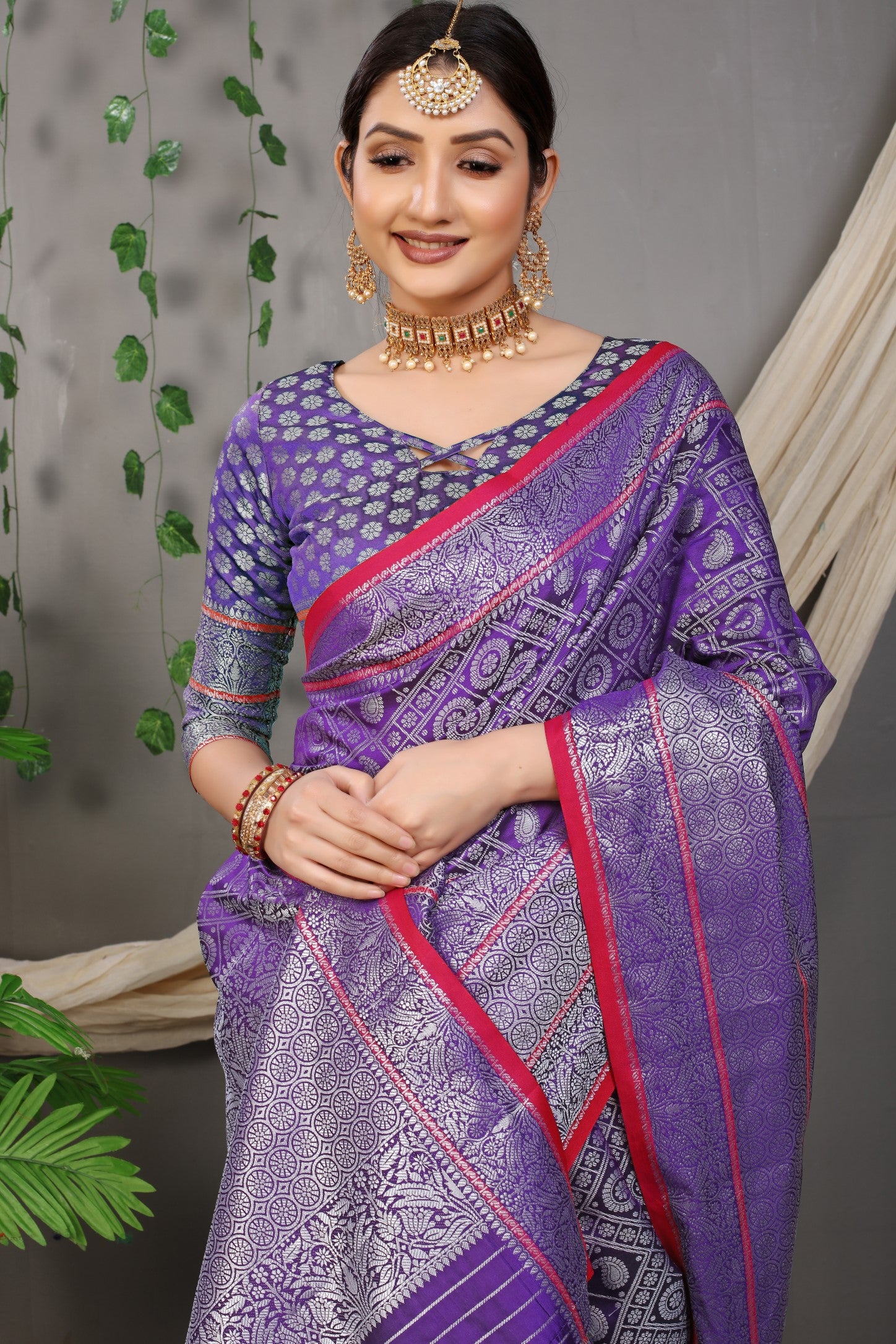 Royal Blue Beautiful Soft Silk Banarasi Saree With Silver Zari Weaving