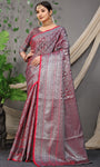 Maroon Beautiful Soft Silk Banarasi Saree With Silver Zari Weaving