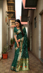 Beautiful Bandhej Paithani silk saree with Zari Weaving