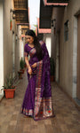 Beautiful Bandhej Paithani silk saree with Zari Weaving