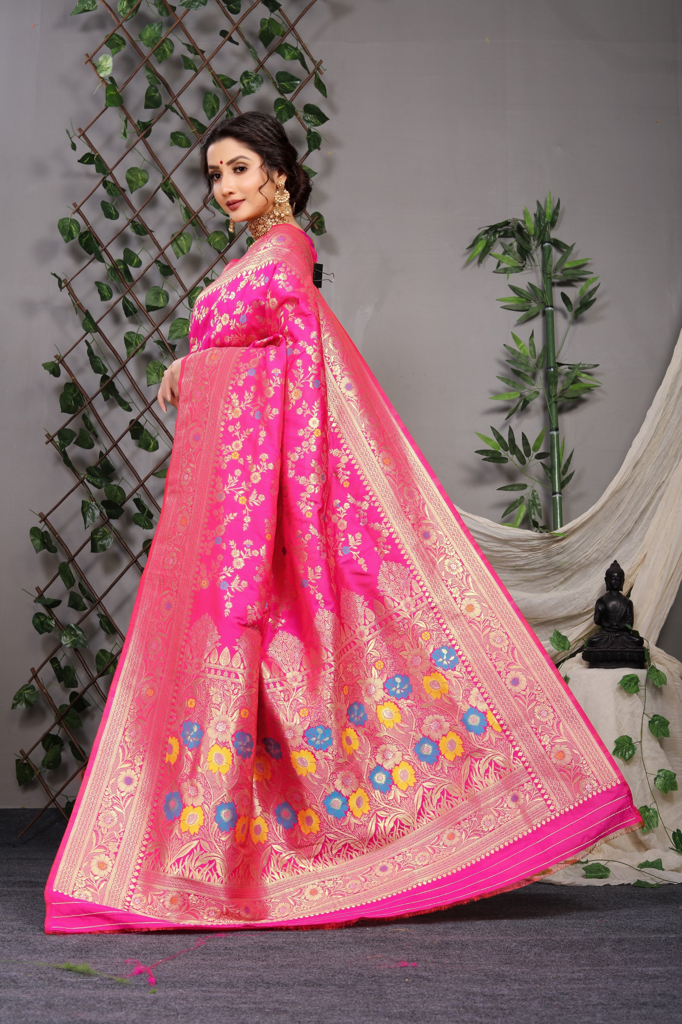 Designer Paithani Pink Pure Silk Saree