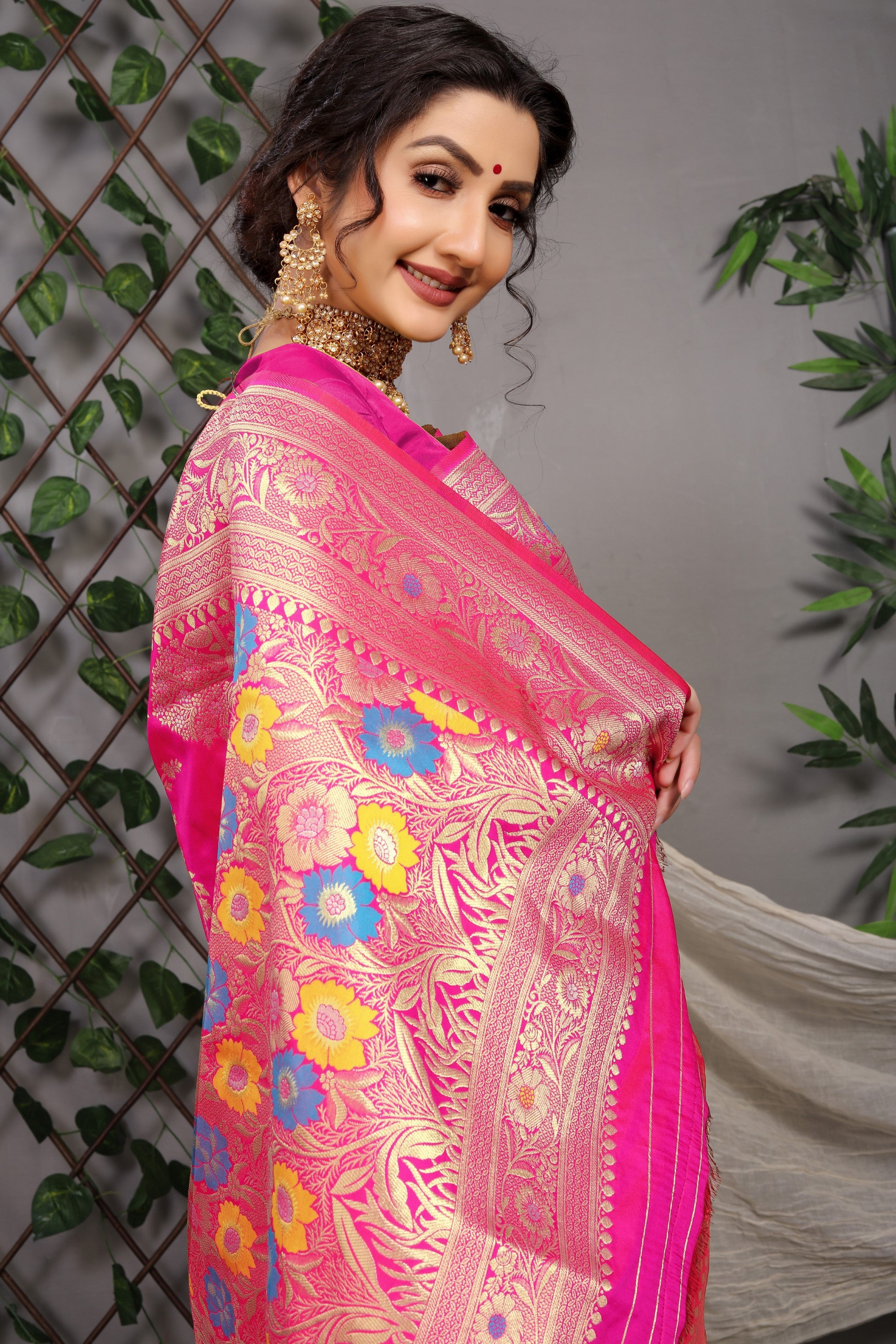 Designer Paithani Pink Pure Silk Saree