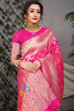 Designer Paithani Pink Pure Silk Saree