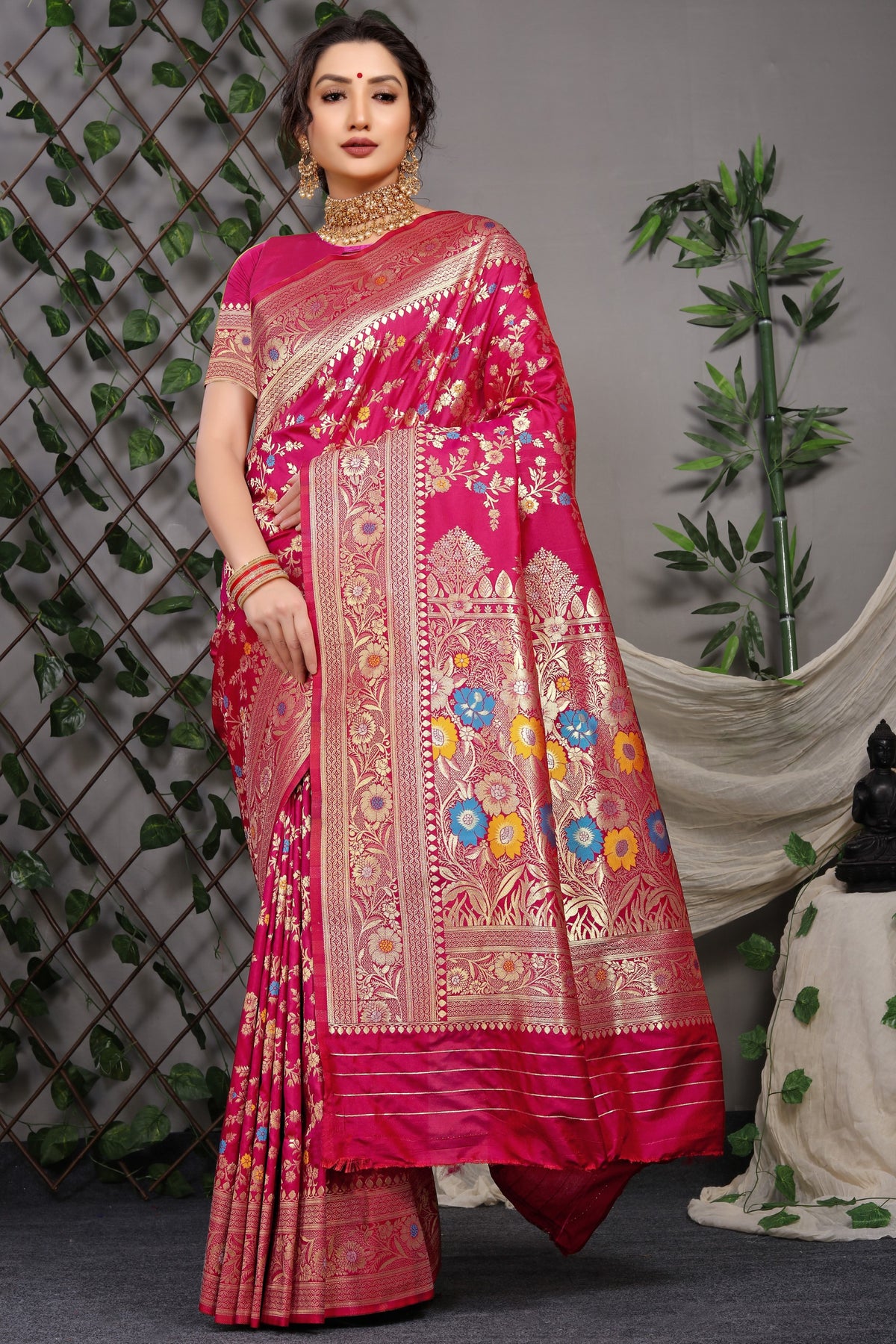 Designer Paithani Rani Pure Silk Saree