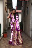 Purple Beautiful Soft Pure Silk Paithani Saree With Zari Weaving