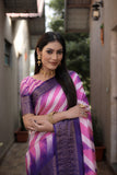 Pink Soft Dola Silk saree with all over Sibory Pattern Digital prints