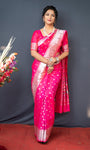 Pink Beautiful Soft Pure Silk Paithani Saree With Zari Weaving