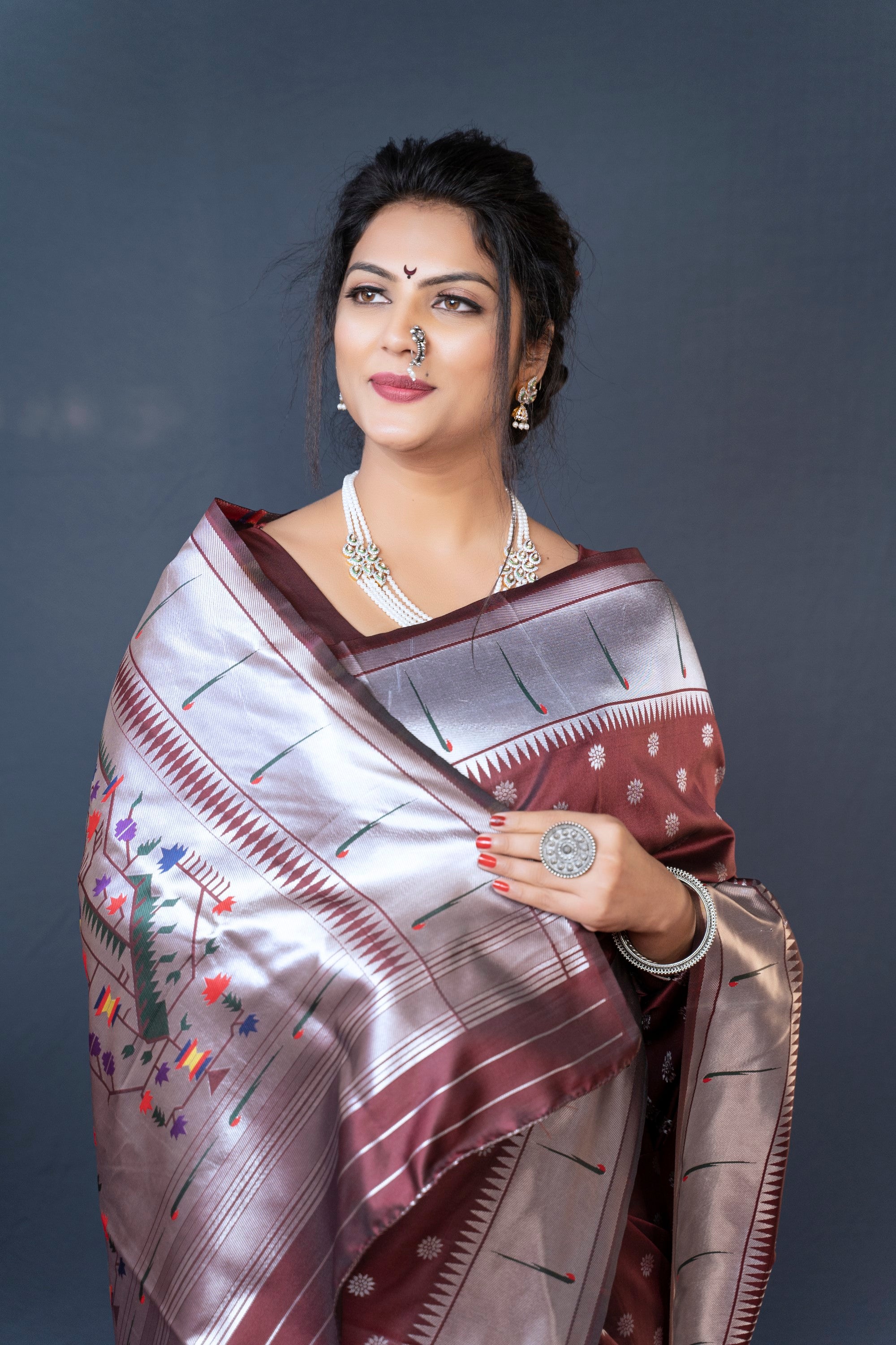 Maroon Beautiful Soft Pure Silk Paithani Saree With Zari Weaving