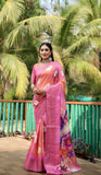 Handpicked Lite weight Soft Dola Silk sarees with digital Print