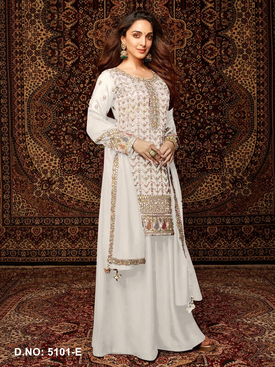 HEAVY CHINNON EMBROIDERY SEQUENCE WORK SUIT