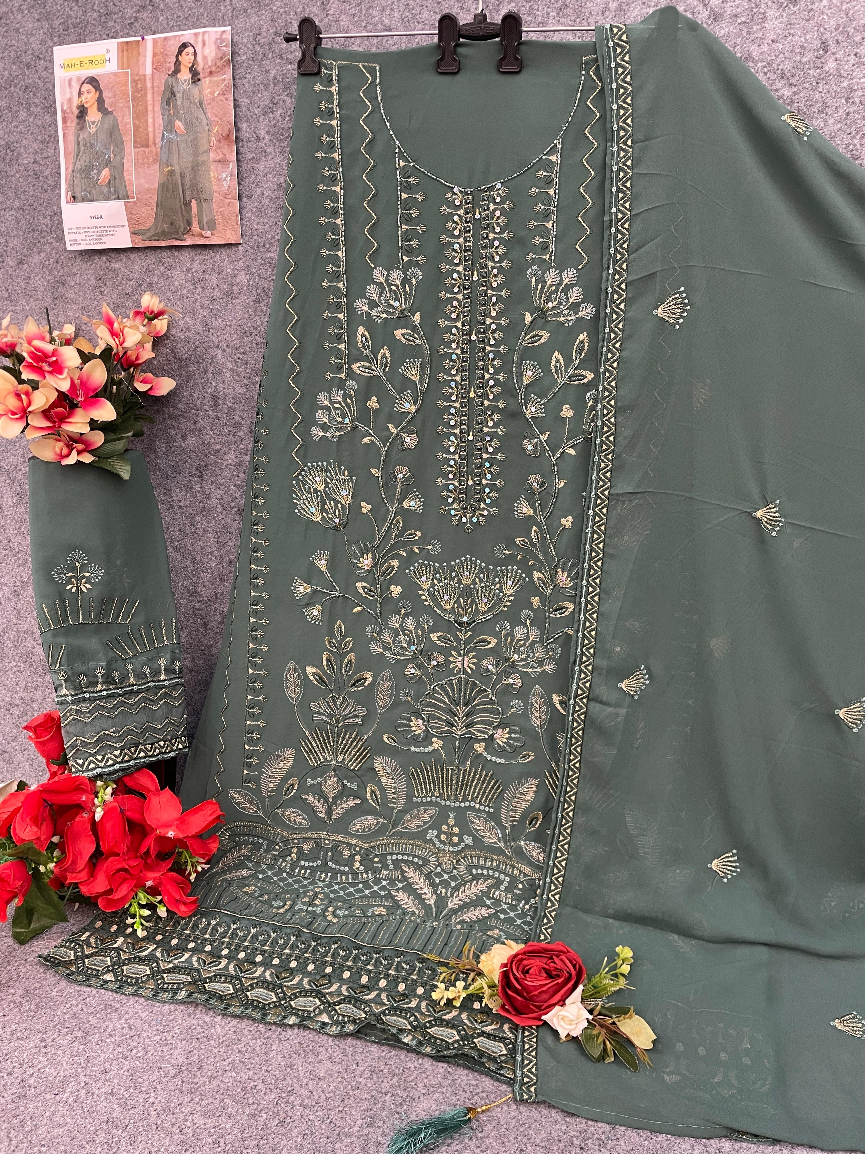 HEAVY FOX GEORGETTE WITH EMBROIDERY WORK SUIT