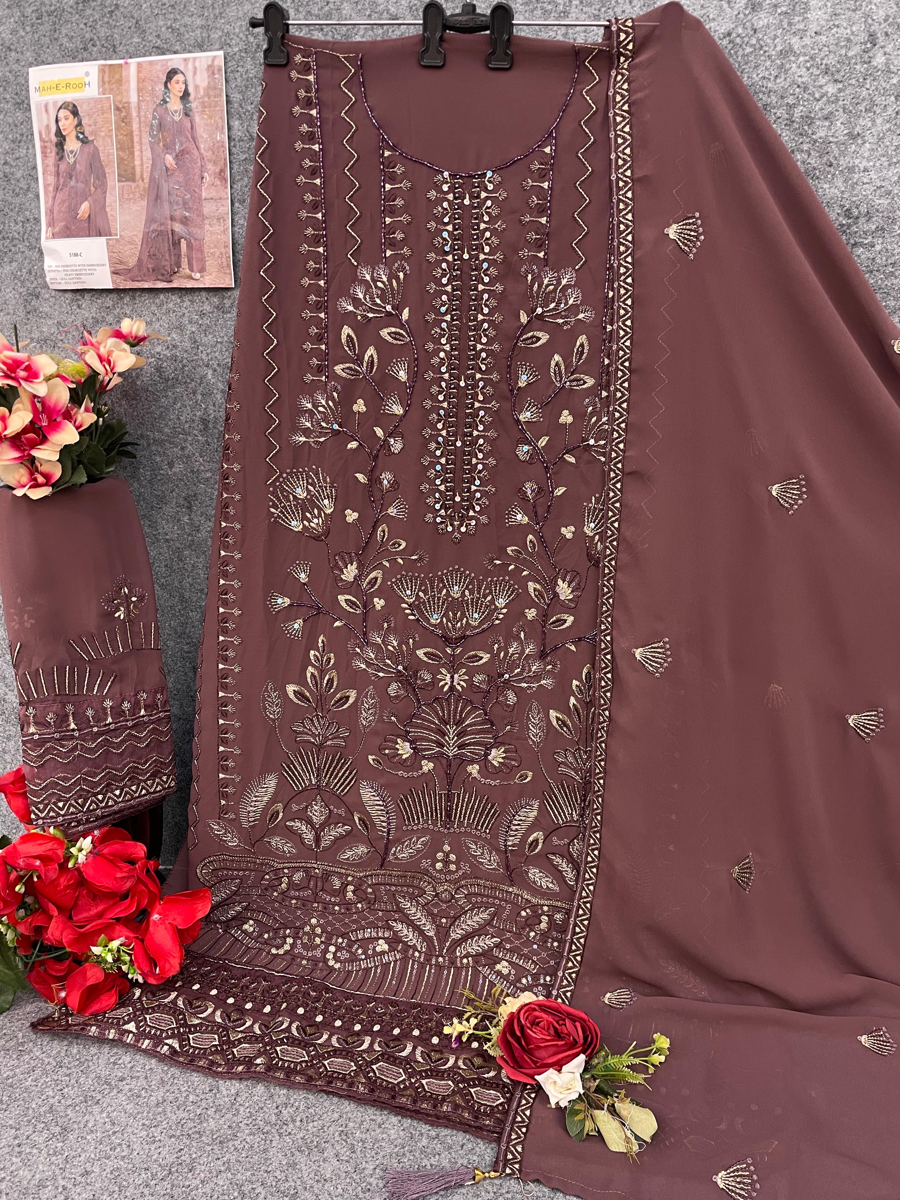 HEAVY FOX GEORGETTE WITH EMBROIDERY WORK SUIT