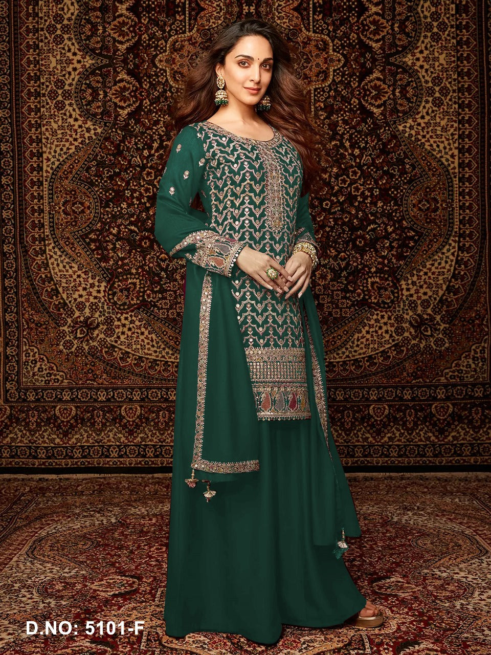 HEAVY CHINNON EMBROIDERY SEQUENCE WORK SUIT