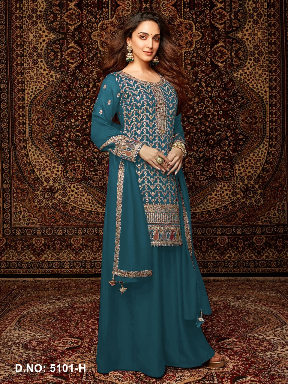 HEAVY CHINNON EMBROIDERY SEQUENCE WORK SUIT