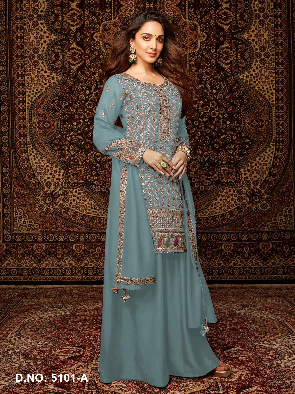 HEAVY CHINNON EMBROIDERY SEQUENCE WORK SUIT