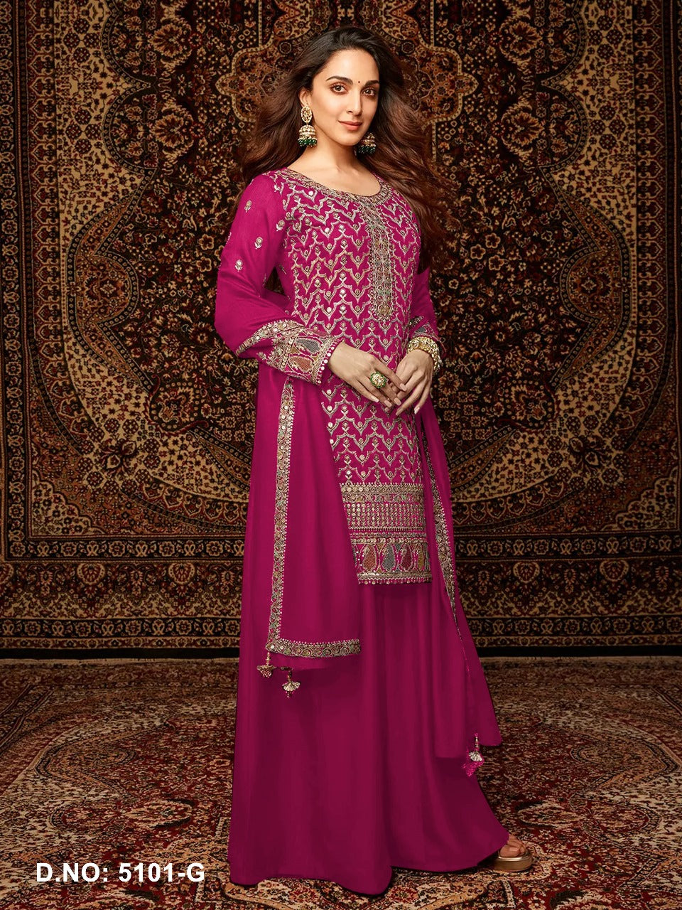 HEAVY CHINNON EMBROIDERY SEQUENCE WORK SUIT