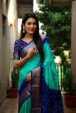 Beautiful Bandhej design saree with Zari Weaving