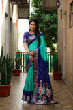 Beautiful Bandhej design saree with Zari Weaving