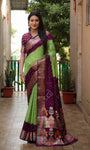 Beautiful Bandhej design saree with Zari Weaving