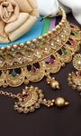 Antique Rajwadi Gold Plated Chokar Set With Meenakari