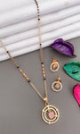 Regular Wear Stone Studded Mangalsutra With Earrings