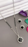 Heavy Quality Stone Studded Daily Wear Mangalsutra With Earrings