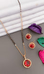 Heavy Quality Stone Studded Daily Wear Mangalsutra With Earrings