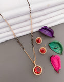 Heavy Quality Stone Studded Daily Wear Mangalsutra With Earrings