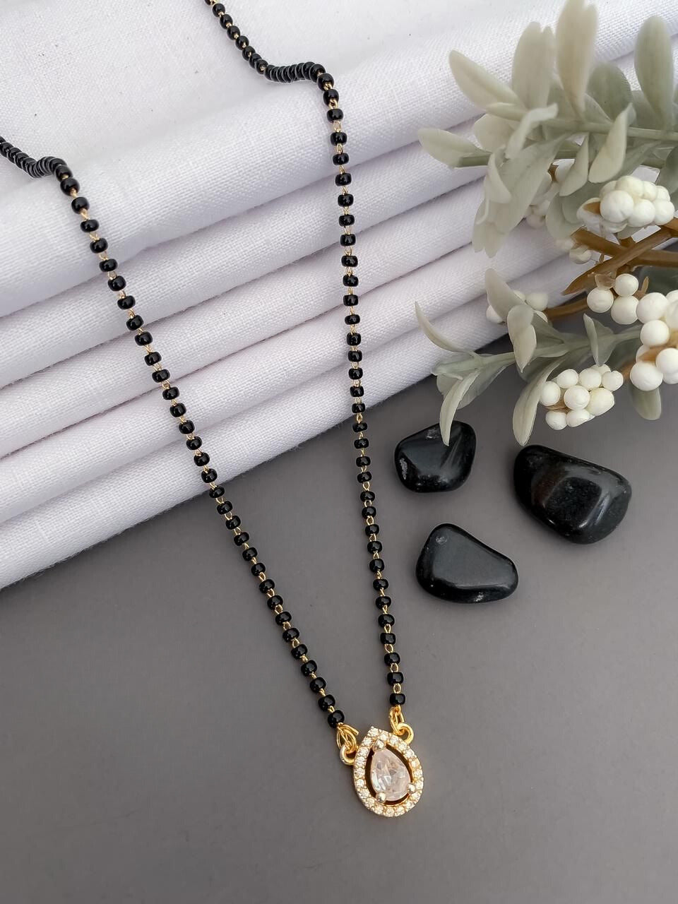 Premium Quality Daily Wear Mangalsutra With Leaf Shape Pendant