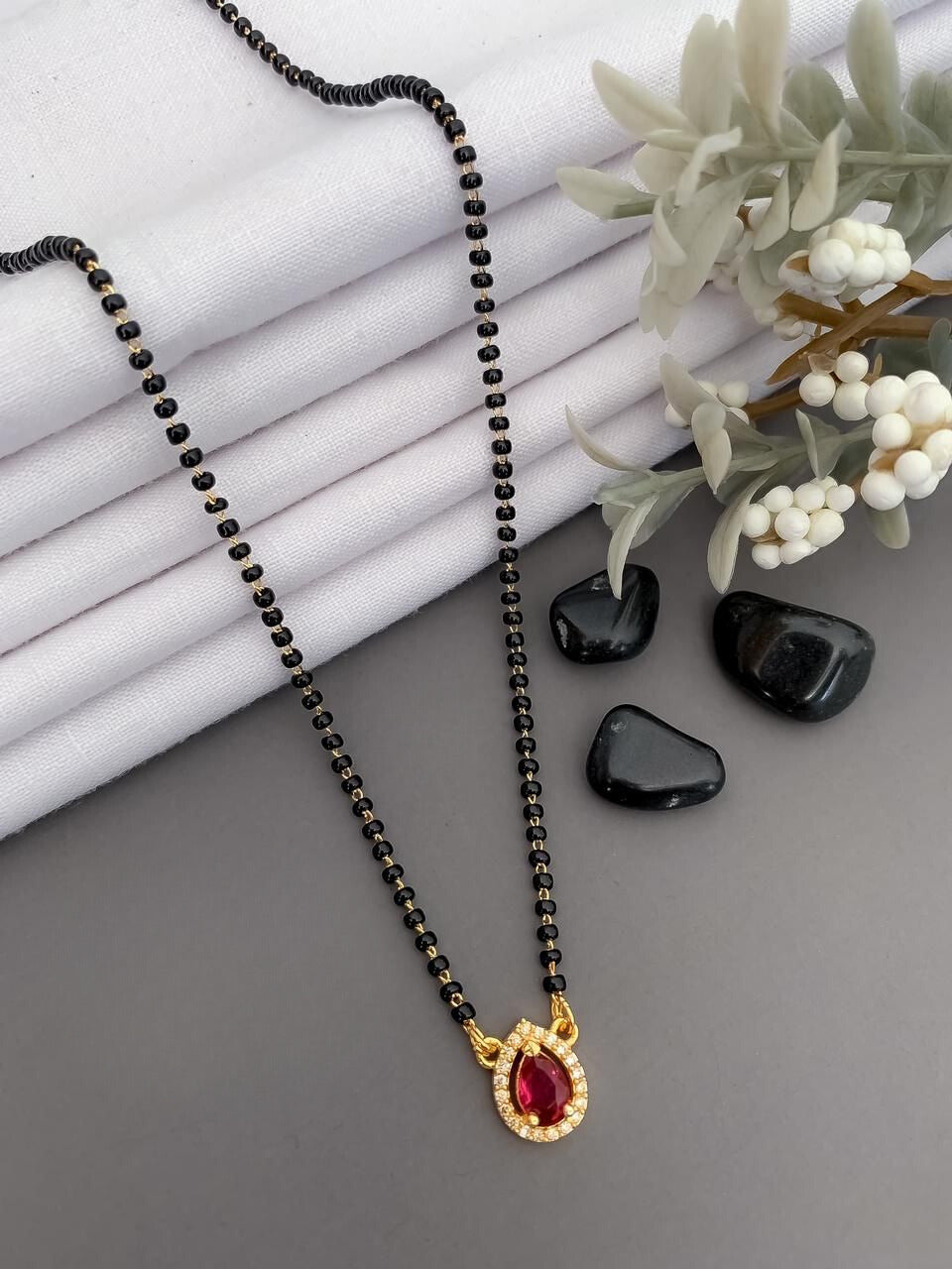 Premium Quality Daily Wear Mangalsutra With Leaf Shape Pendant