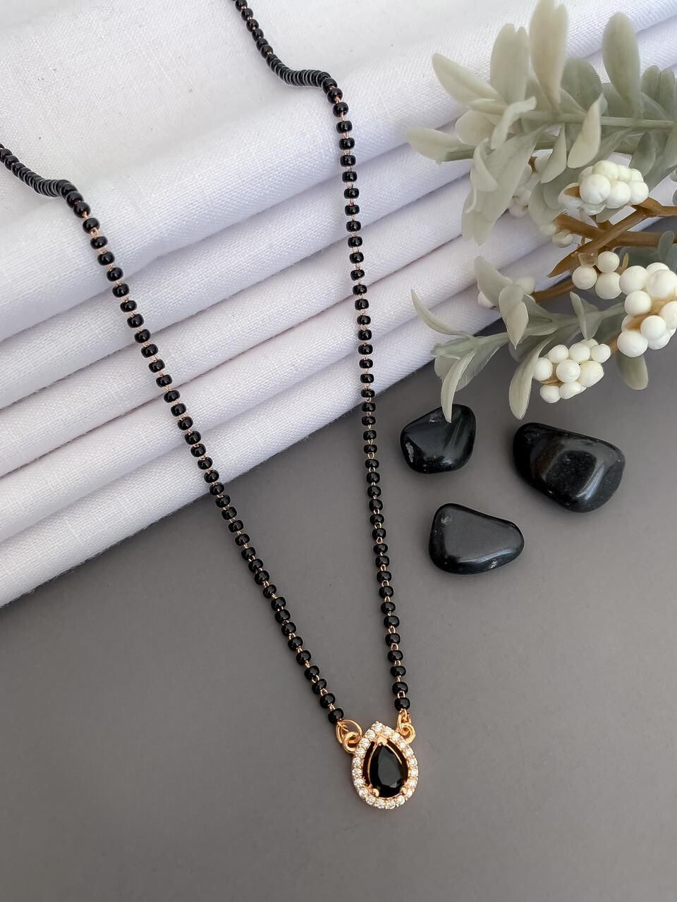 Premium Quality Daily Wear Mangalsutra With Leaf Shape Pendant