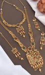 Golden Heavy Necklace Set with Earings and Maang Tikka