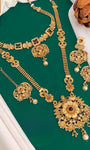 Traditional Gold Plated Rajwadi Combo Set With Mang Tikka