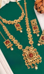 Imitation Rajwadi Gold Plated Combo Set With Mang Tikka