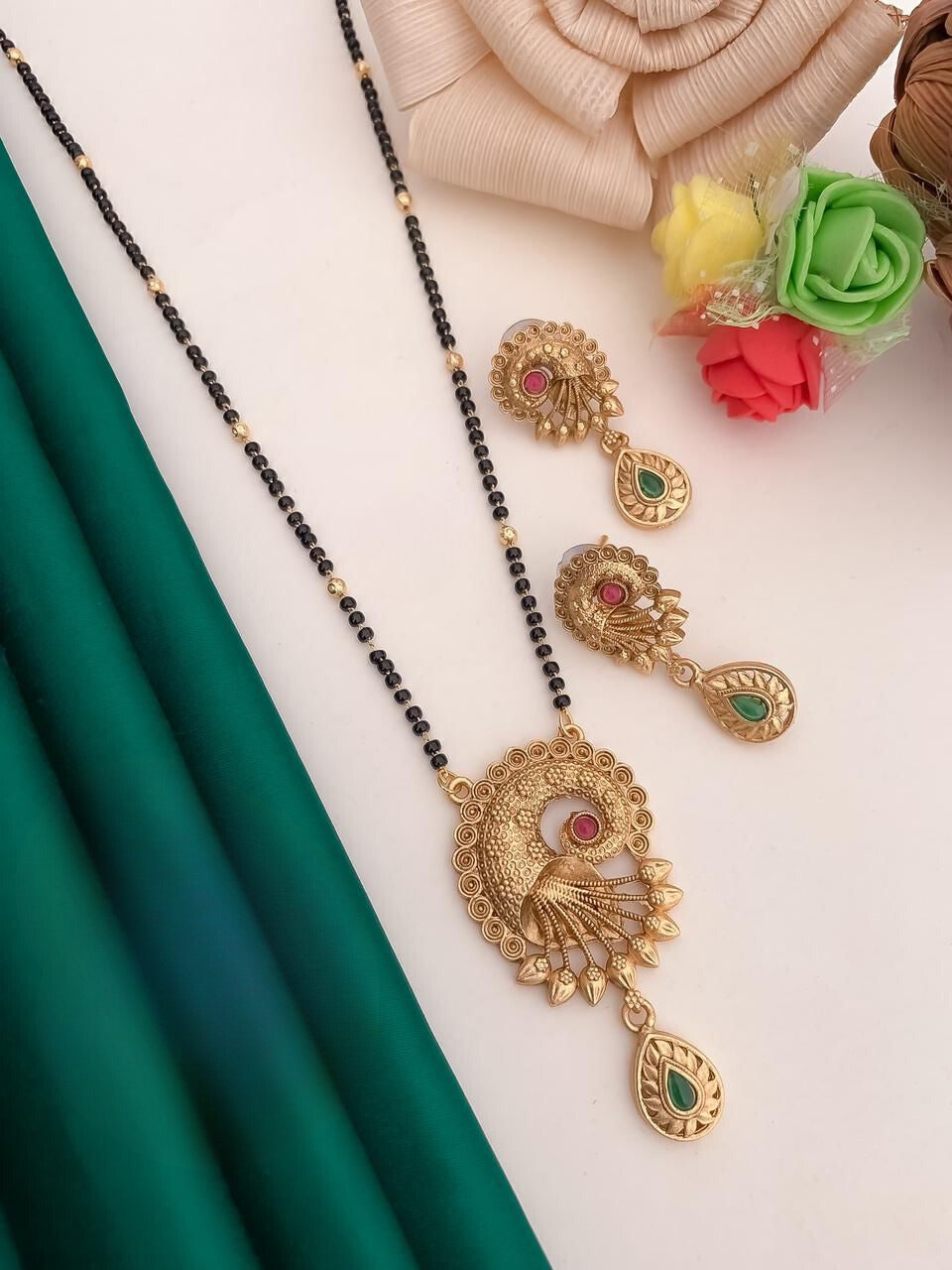 Antique Premium Quality Mangalsutra With Meenakari