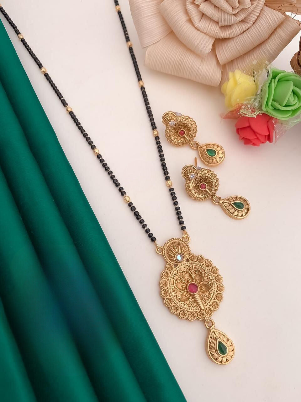 Antique Premium Quality Mangalsutra With Meenakari