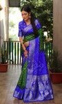 Beautiful Bandhej design saree with Zari Weaving